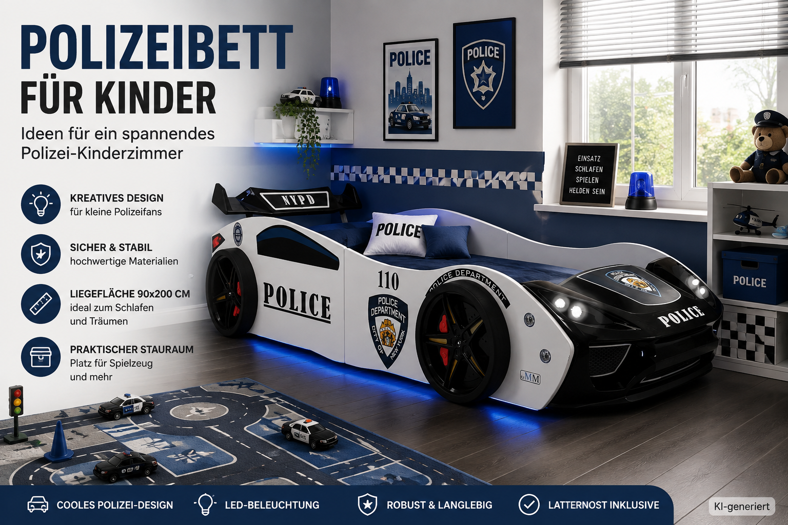 Polizeibett für Kinder – Ideen für ein spannendes Polizei-Kinderzimmer