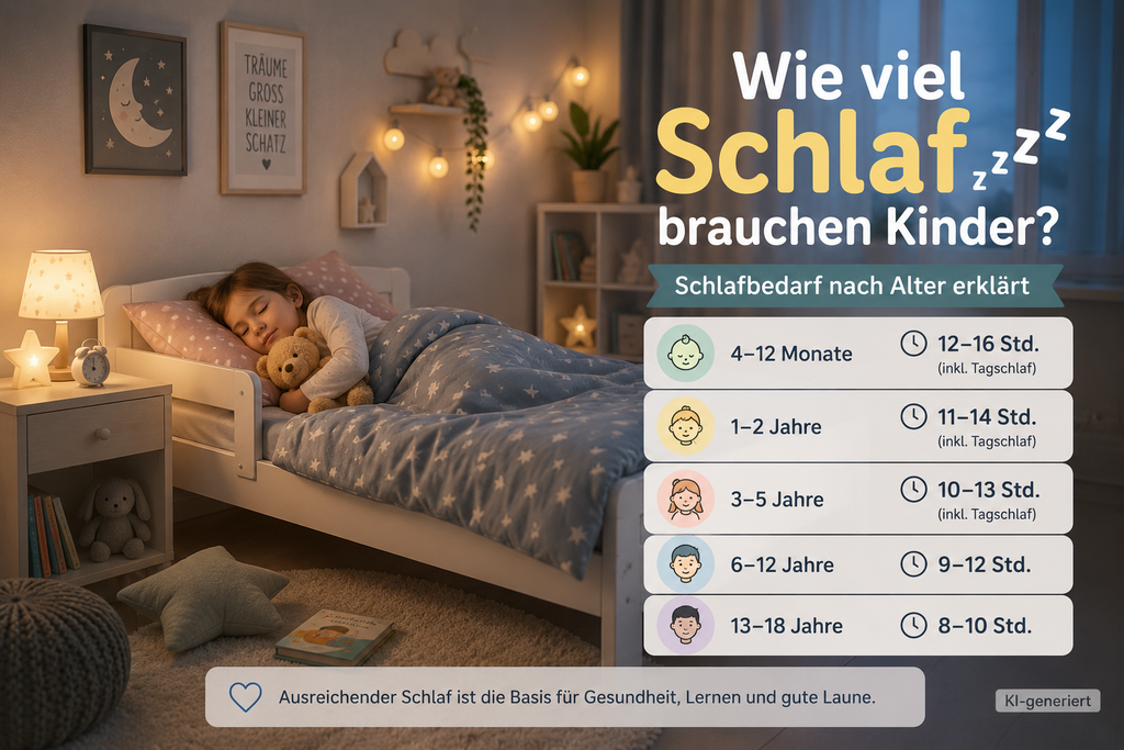 Wie viel Schlaf brauchen Kinder? Schlafbedarf nach Alter erklärt