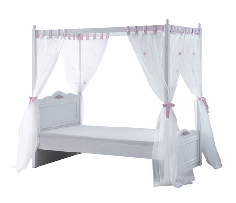 Himmelbett 120x200 cm Stella inkl. Tüll-Set und Rollrost