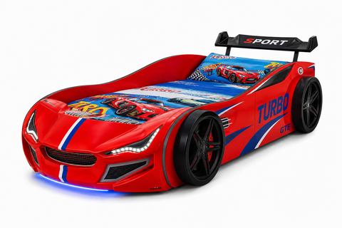 Autobett GTE Kinder 90x200 Jungen LED Leuchten Unterbodenbeleuchtung Sound Fernbedienung