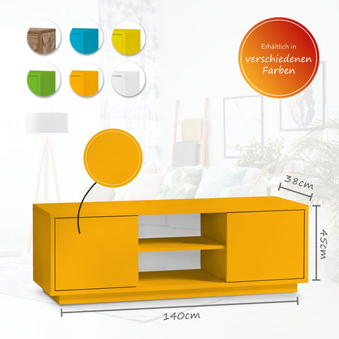 Wohnwand Set modern 2 teilig TV Lowboard, Sideboard für Wohnzimmer oder Kinderzimmer