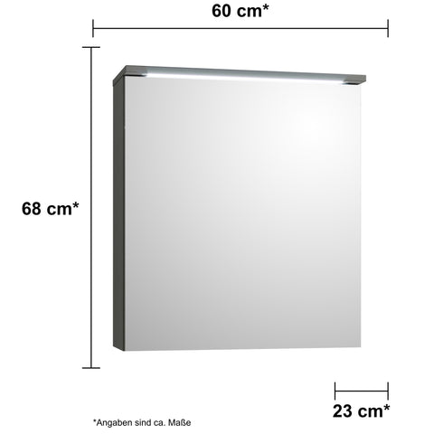 Maßzeichnung DUO 60: 60 x 68 x 23 cm