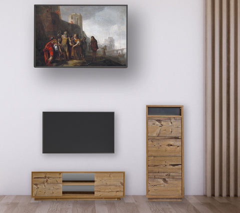 Wohnwand Set modern 2 teilig TV Lowboard, Sideboard für Wohnzimmer oder Kinderzimmer