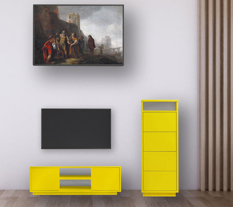 Wohnwand Set modern 2 teilig TV Lowboard, Sideboard für Wohnzimmer oder Kinderzimmer