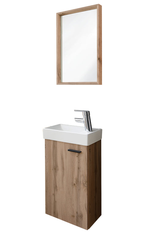 Gäste WC Badmöbel Set inkl. Armatur Waschbecken mit Unterschrank klein