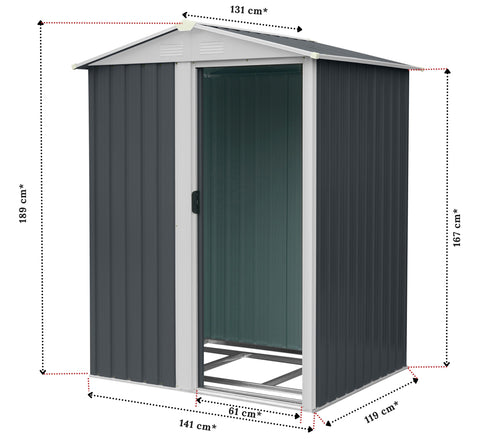 Geräteschuppen Metall Gerätelager Werkzeugschuppen Gerätehaus Gartenhaus SAFE S