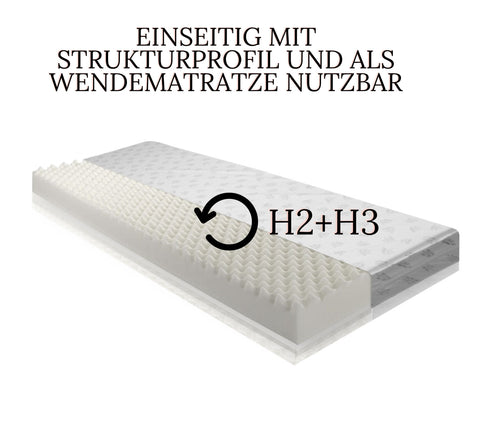 Matratze 90x200 cm Wendematratze beideitig nutzbar H2+H3