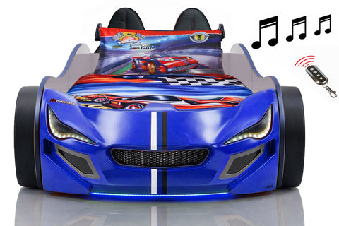 Autobett GTE Kinder 90x200 Jungen LED Leuchten Unterbodenbeleuchtung Sound Fernbedienung