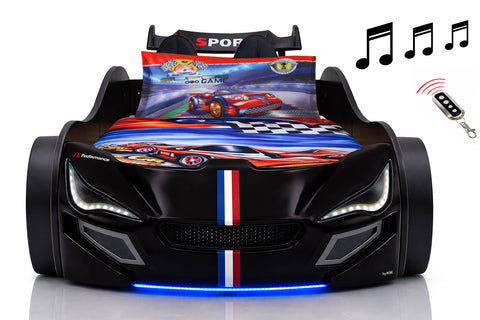 Autobett GTE Kinder 90x200 Jungen LED Leuchten Unterbodenbeleuchtung Sound Fernbedienung