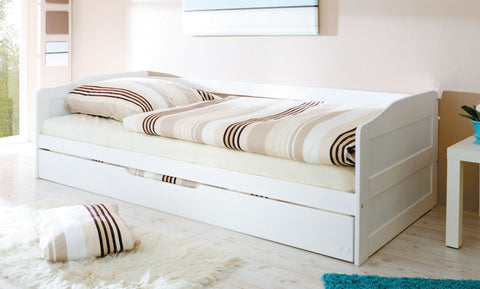 Doppelbett Funktionsbett Sofabett Melinda Kiefer massiv Weiss