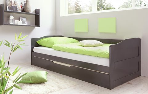 Doppelbett Funktionsbett Sofabett Melinda Kiefer massiv Grau