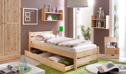 Einzelbett Bora Massivholz Kiefer Natur 90 x 200 cm