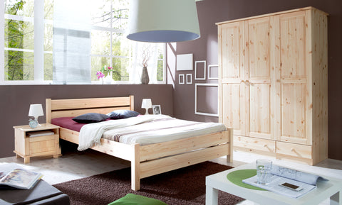Doppelbett Bora Massivholz Kiefer Natur 140 x 200 cm