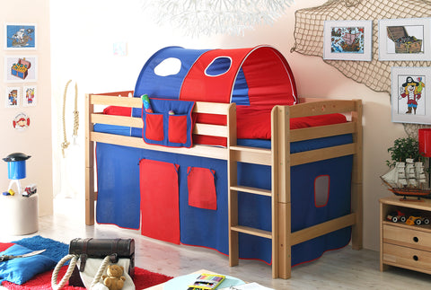 Hochbett Spielbett Timmy Buche massiv Natur teilbar