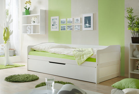 Doppelbett Funktionsbett Sofabett Marianne Kiefer massiv Weiss