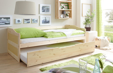 Doppelbett Funktionsbett Sofabett Marianne Kiefer massiv Natur