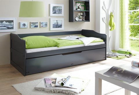 Doppelbett Funktionsbett Sofabett Marianne Kiefer massiv Grau