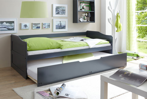Doppelbett Funktionsbett Sofabett Marianne Kiefer massiv Grau