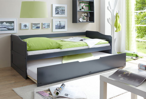 Doppelbett Funktionsbett Sofabett Marianne Kiefer massiv Grau