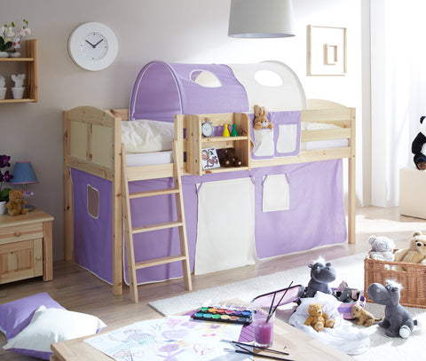 Sparpaket Hochbett Spielbett Eric Landhaus Kiefer massiv Natur