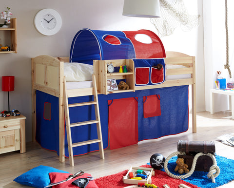 Sparpaket Hochbett Spielbett Eric Landhaus Kiefer massiv Natur