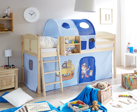 Sparpaket Hochbett Spielbett Eric Landhaus Kiefer massiv Natur