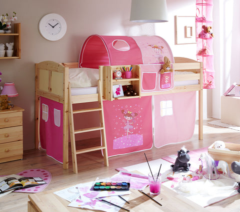 Sparpaket Hochbett Spielbett Eric Landhaus Kiefer massiv Natur