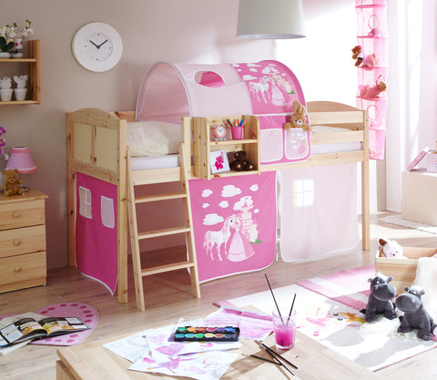 Sparpaket Hochbett Spielbett Eric Landhaus Kiefer massiv Natur