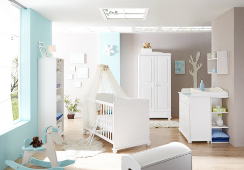 Babyzimmer Adam 5 teilig Massivholz Kiefer Landhausstil Weiss