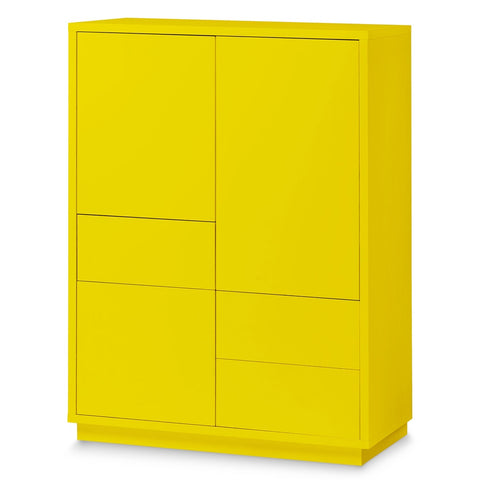 AILEENSTORE Highboard-Kommode Eyecatcher - Sideboard Anrichte mit Push-To-Open System, 3 Schubkästen und 3 Türen - Wohnzimmer-Möbel