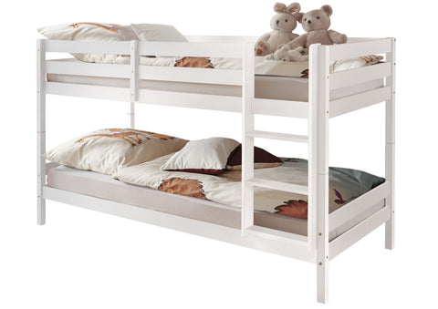 Etagenbett Doppelbett für Kinder 90x200 Kiefer massiv Weiss nach DIN Norm