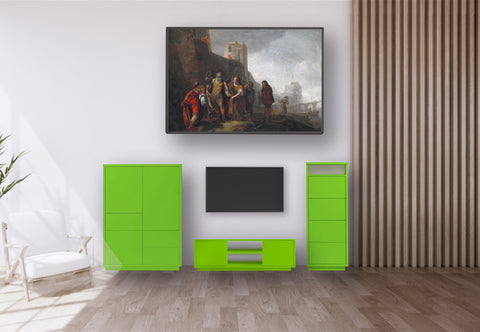Wohnwand Set modern 3 teilig TV Lowboard, Sideboard, Highboard für Wohnzimmer oder Kinderzimmer