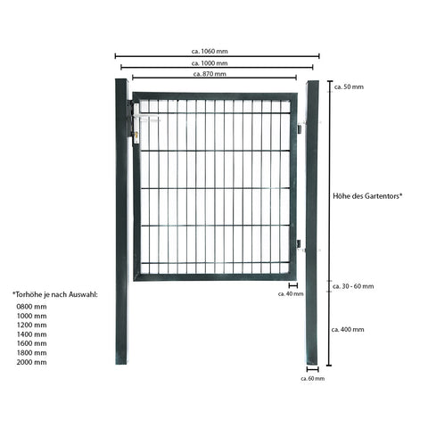 Gartentor Granica Zauntor Einfahrtstor Gartentür Flügeltür Garten Grün