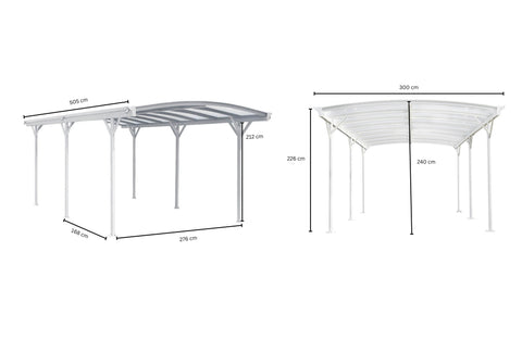 Design Carport London Aluminium Doppelstegplatten Beschichtung gegen UV-Strahlung