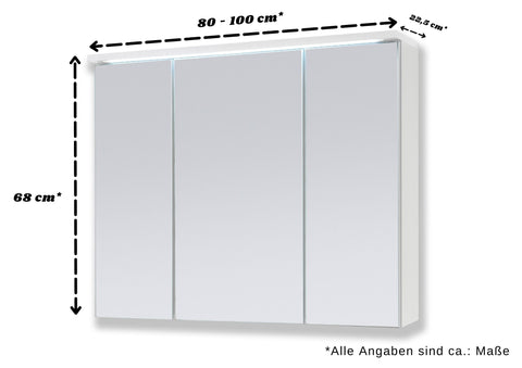 Spiegelschrank Badmöbel mit Beleuchtung "DUO" LED