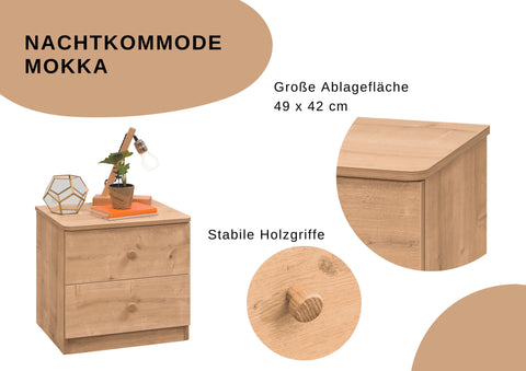Cilek Nachtkommode Mokka Schubladen Nachttisch Ablage Klassisch Holz Schlafzimmer