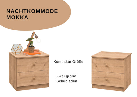 Cilek Nachtkommode Mokka Schubladen Nachttisch Ablage Klassisch Holz Schlafzimmer