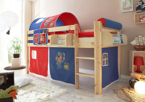 Hochbett Spielbett Malte Kiefer massiv Natur