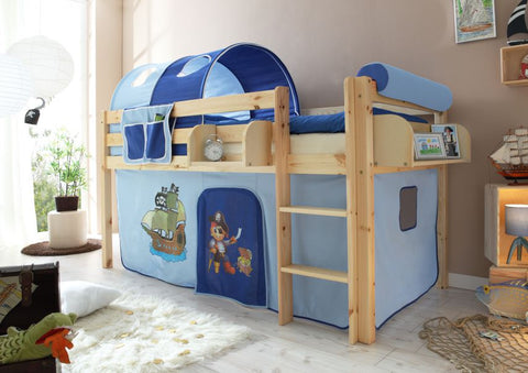 Hochbett Spielbett Malte Kiefer massiv Natur