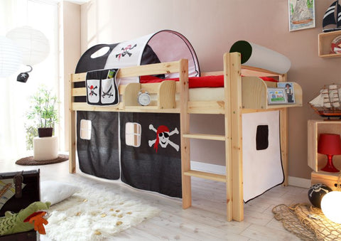 Hochbett Spielbett Malte Kiefer massiv Natur