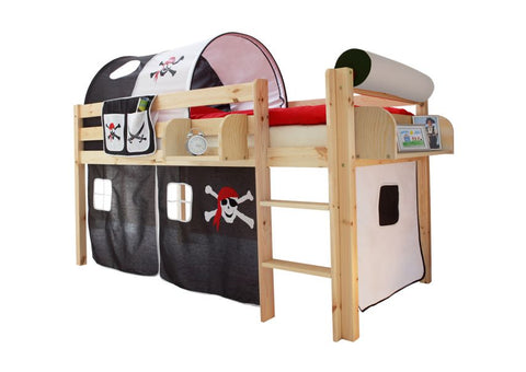 Hochbett Spielbett Malte Kiefer massiv Natur