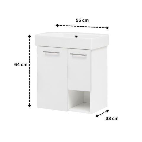 W.Schildmeyer Badmöbel Gästewaschtisch Singlewaschtisch Waschplatz Samuel 55 cm