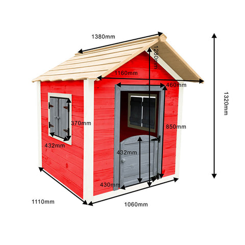 Kinderspielhaus Lars Spielhaus Gartenhaus für Kinder Rot