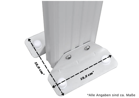 Terrassenüberdachung Sky Guard Aluminium 312 cm als Bausatz Sichtschienen und Hohlkammerplatten Weiß