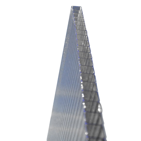 Terrassenüberdachung Sky Guard Aluminium 434 cm als Bausatz Sichtschienen und Hohlkammerplatten Grau