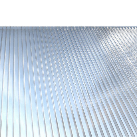 Terrassenüberdachung Sky Guard Aluminium 434 cm als Bausatz Sichtschienen und Hohlkammerplatten Weiß