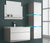 4 teiliges Waschplatz Badmöbel Komplettset inkl. LED Beleuchtung hochglanz Weiß