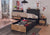 Cilek Jugendbett mit Stauraum Work inkl. Regal Schwarz USB-Ladestation Kinderzimmer Jugendzimmer