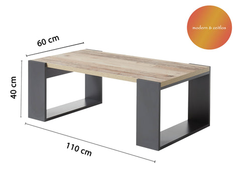 Robuster Couchtisch Oldy Style Dekor Wohnzimmertisch Kaffeetisch Sofatisch 22 mm