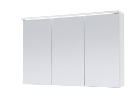 AILEENSTORE Spiegelschrank Badmöbel mit LED Beleuchtung DUO 100 cm B-WARE Weiß